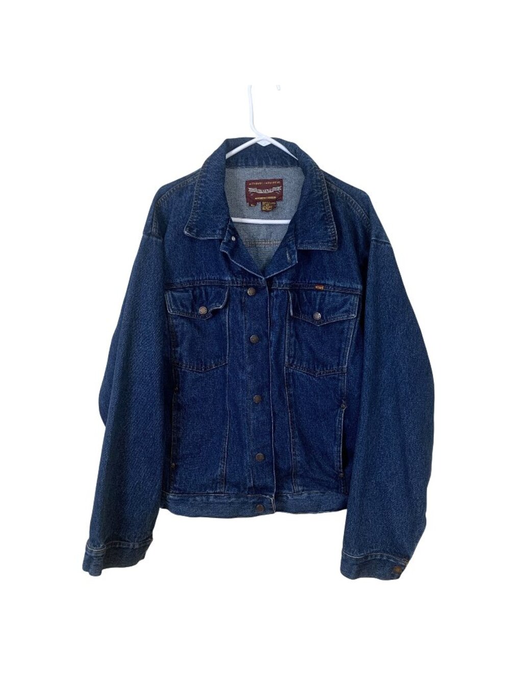 Rustler Mens XL Denim Jacket Blue Authentic Outerwear Button Front 100% Cotton C